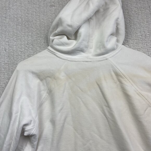Levi’s White Hoodie Sweatshirt Hooded Levis Logo Red Unisex Small *Stained Read* - Picture 13 of 16